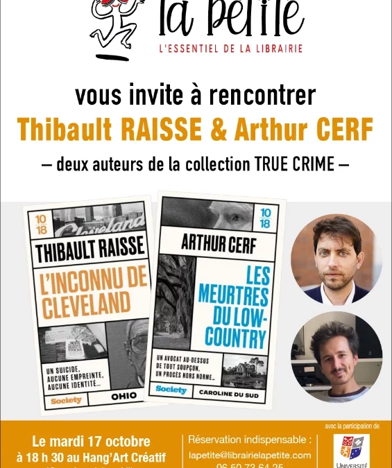 Rencontre avec Thibault RAISSE & Arthur CERF – Un évènement Librairie La Petite
